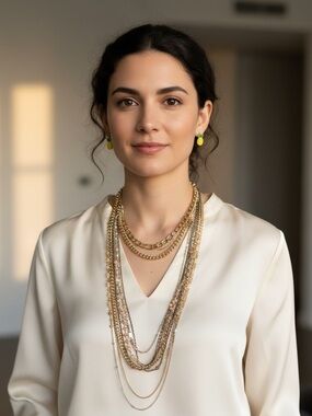 Gold Multi-Layer Chain Necklace - Elegant Women Jewelry